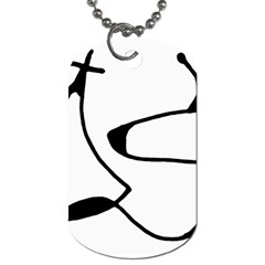 Black And White Abstract Linear Decorative Art Dog Tag (one Side)