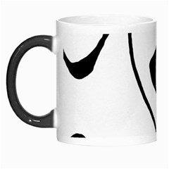 Black And White Abstract Linear Decorative Art Morph Mugs by dflcprintsclothing