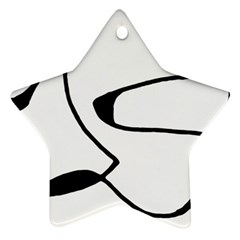 Black And White Abstract Linear Decorative Art Star Ornament (two Sides) by dflcprintsclothing