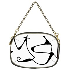 Black And White Abstract Linear Decorative Art Chain Purse (one Side) by dflcprintsclothing