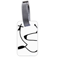 Black And White Abstract Linear Decorative Art Luggage Tag (one Side) by dflcprintsclothing