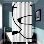 Black And White Abstract Linear Decorative Art Shower Curtain 36  x 72  (Stall)  Curtain(36 X72 ) - 33.26 x66.24  Curtain(36 X72 )