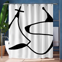 Black And White Abstract Linear Decorative Art Shower Curtain 60  X 72  (medium)  by dflcprintsclothing