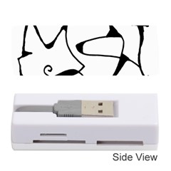 Black And White Abstract Linear Decorative Art Memory Card Reader (stick) by dflcprintsclothing