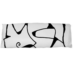 Black And White Abstract Linear Decorative Art Body Pillow Case (dakimakura) by dflcprintsclothing