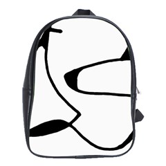 Black And White Abstract Linear Decorative Art School Bag (xl) by dflcprintsclothing