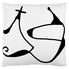 Black And White Abstract Linear Decorative Art Large Flano Cushion Case (two Sides) by dflcprintsclothing