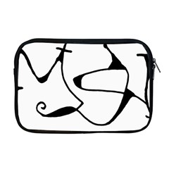 Black And White Abstract Linear Decorative Art Apple Macbook Pro 17  Zipper Case by dflcprintsclothing