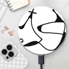 Black And White Abstract Linear Decorative Art Wireless Charger