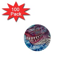 Wth Shark 1  Mini Buttons (100 Pack) 