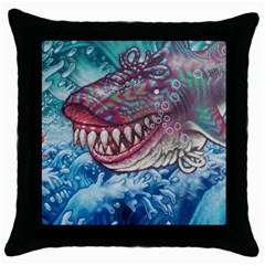 Wth Shark Throw Pillow Case (black) by SomethingForEveryone