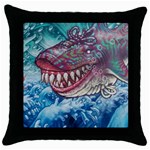 Wth Shark Throw Pillow Case (Black) Front