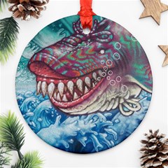 Wth Shark Round Ornament (two Sides)