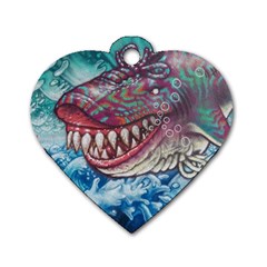 Wth Shark Dog Tag Heart (one Side)