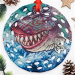 Wth Shark Ornament (Round Filigree) Front