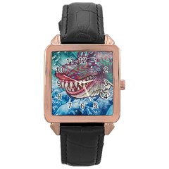 Wth Shark Rose Gold Leather Watch 