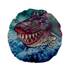 Wth Shark Standard 15  Premium Flano Round Cushions