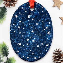 Dark Blue Stars Ornament (oval)