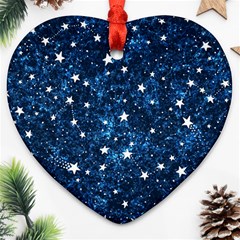 Dark Blue Stars Ornament (heart)