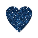 Dark Blue Stars Heart Magnet Front