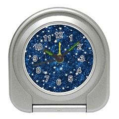 Dark Blue Stars Travel Alarm Clock