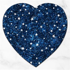 Dark Blue Stars Jigsaw Puzzle (heart)