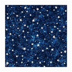 Dark Blue Stars Medium Glasses Cloth (2 Sides) by AnkouArts