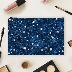 Dark Blue Stars Cosmetic Bag (large)