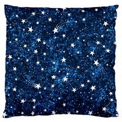 Dark Blue Stars Large Cushion Case (one Side)