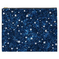 Dark Blue Stars Cosmetic Bag (xxxl) by AnkouArts