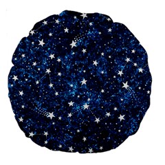 Dark Blue Stars Large 18  Premium Round Cushions