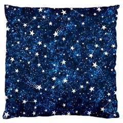 Dark Blue Stars Large Flano Cushion Case (one Side) by AnkouArts