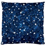 Dark Blue Stars Large Flano Cushion Case (One Side) Front