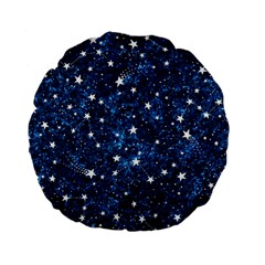 Dark Blue Stars Standard 15  Premium Flano Round Cushions