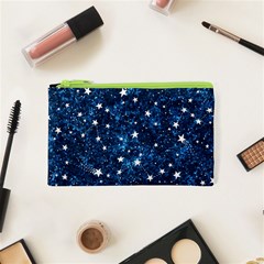 Dark Blue Stars Cosmetic Bag (xs) by AnkouArts