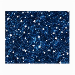 Dark Blue Stars Small Glasses Cloth (2 Sides) by AnkouArts