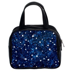 Dark Blue Stars Classic Handbag (two Sides) by AnkouArts