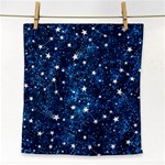 Dark Blue Stars Face Towel Front