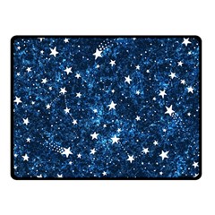 Dark Blue Stars Fleece Blanket (small) by AnkouArts