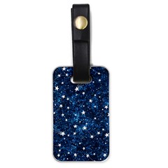 Dark Blue Stars Luggage Tag (one Side)