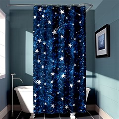 Dark Blue Stars Shower Curtain 36  X 72  (stall) 