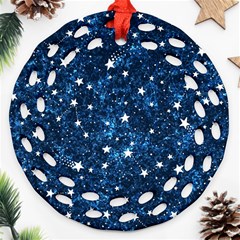 Dark Blue Stars Ornament (round Filigree)