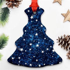 Dark Blue Stars Christmas Tree Ornament (two Sides)