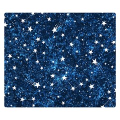 Dark Blue Stars Double Sided Flano Blanket (small) 