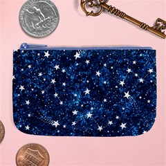 Dark Blue Stars Large Coin Purse by AnkouArts