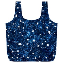 Dark Blue Stars Full Print Recycle Bag (xxxl) by AnkouArts