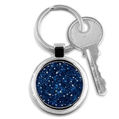 Dark Blue Stars Key Chain (round)