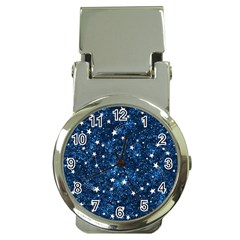 Dark Blue Stars Money Clip Watches by AnkouArts