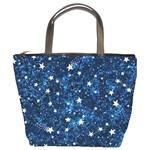 Dark Blue Stars Bucket Bag Front