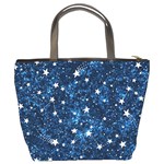 Dark Blue Stars Bucket Bag Back